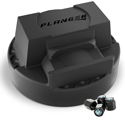 PLANGER® - Daimnd Pad Flat - Rubber Jack Pad for Mercedes Benz Trolley Jack, Vehicle Lift and Axle Stand - Protects Your Car, SUV + Valve Cap