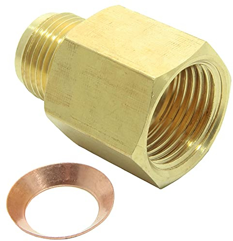 Reduziernippel/Verbinder Messing M1/2 auf F5/8 inkl. Dichtring f. Klimaanlage Kupferleitung