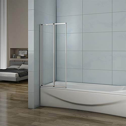 Acezanble New 2 Folding Pivot Shower Bath Screen Panel 800x1400mm