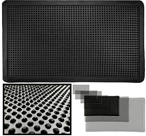 LUCA HOME - Felpudo Entrada Casa 60x100cm - Felpudo Goma Picos Negro para Exterior e Interior - Alfombra Goma con puas Antideslizante - Fácil Limpieza Lluvia