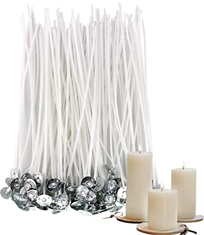100 Piezas de Mecha de Vela de Algodón, Juego de Mechas para Velas para Fabricación de Velas DIY - Duradero, Limpio, Sin Humo Negro (10cm/4in)