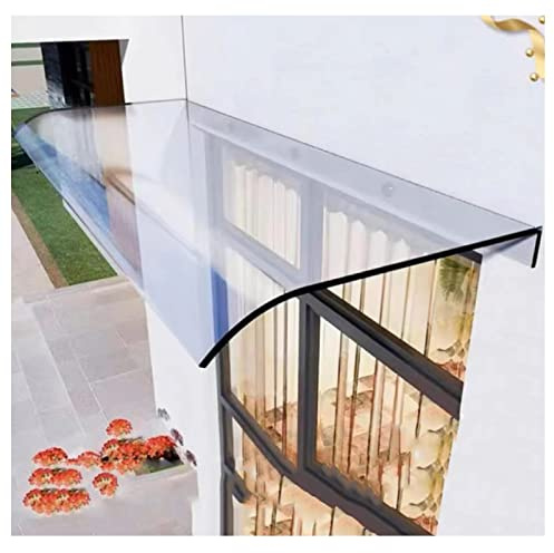 ZXCVBNAS Marquise De Porte D?Entrée Invisible,Auvent De Fenêtres Transparentes, Verrière De Porte D'entrée en Polycarbonate,Protection De Neige De Pluie UV,Personnalisable,50 * 440cm/19.6 * 173.2in