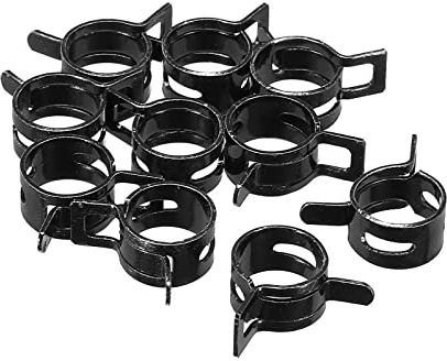 M METERXITY 10 Pack Feder Rohrschelle - Industriell Stahl Band Klemme Kraftstoffleitung(12mm Schwarz) | Klemme, Industrie, Kraftstoffleitung