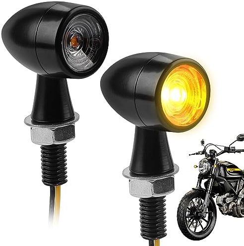 EXLECO 2 x Metall Motorrad LED Blinker 12V LED Universal Motorrad Blinker Universal für die meisten Motorräder und Roller