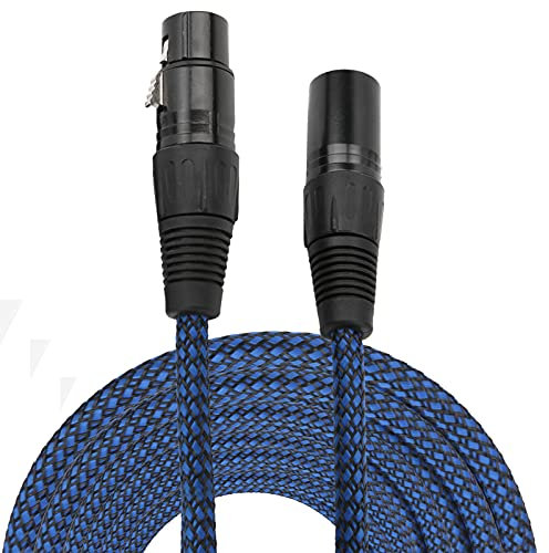 XLR-Kabel, DMX-Kabel, Stecker auf Buchse, Mikrofonkabel, Mischpultkabel, Balance-Linie, Bühnen-Soundkabel Für Bühnen- Oder Studio-Moving-Head-Lichter(Blau 20 Meter)
