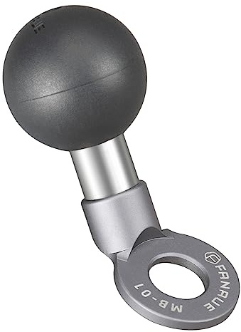 FANAUE Rückspiegel-Halterungskugel Kompatibel mit RAM Mounts B Größe 1 Kugel Doppelsockelarm,Mit 10mm Befestigungslöchern, TPU-Kugelkopf Rutschfestem Stoßdämpfendem Hauptkörper aus Aluminiumlegierung