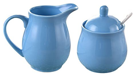 Tarro de especias de porcelana, azucarero, azucarero con tapa y jarra de leche, juegos de crema y azúcar, jarra de leche y azucarero, decoración for cocina, jarra de leche roja y azucarero ( Color : B