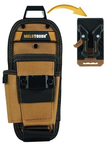 MELOTOUGH Petite Pochette à Outils avec Clip de Ceinture à dégagement Rapide, Pochette de Ceinture à Outils avec Clip de Ruban adhésif d'électricien, Mini étui de Rangement d'outils de Travail et