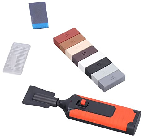 Set di Blocchi di Cera per Riparazione Piastrelle con Penna Riscaldante Elettrica, Strumento di Riparazione Piastrelle in Ceramica Fai-da-te con 8 Blocchi di Kit di