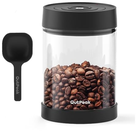 OUTPEAK Neo 6 Monate Frischkaffeebohnen-Aufbewahrung, kleine automatische Vakuumbombe, 0,75 l, Ein-Knopf-Bedienung, luftdichte Kaffeedose mit Schaufel