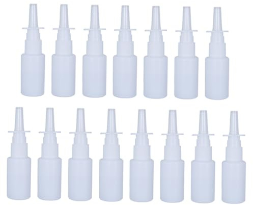 FOMIYES Botellas de Spray Pequeñas Reutilizables de Plástico Blanco 15ml Pack de 15 Piezas para Cosméticos y Uso Multipropósito Portátil