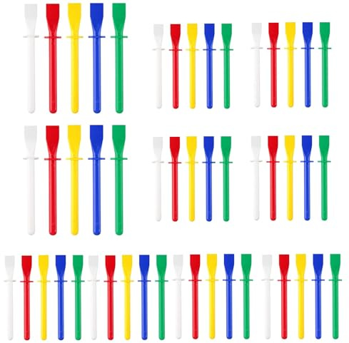 GegXcn 50 PCS Glue Spreader, Bright Coloured Plastic Spatula Sticks, for Kids' Art, Craft & School Projects, Long Handle Design for Smooth and Even Glue Distribution
