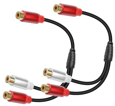 GELRHONR 2Pack Cinch Kabel,RCA Y Splitter Adapter 1 Buchse zu 2 Buchse Stereo RCA Audio Kabel für Subwoofer,Heimkino,Lautsprecher, HDTVs und mehr, 30cm/1ft