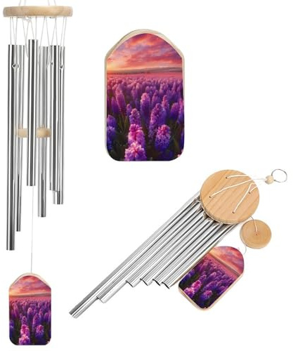 Carillons éoliens en Jacinthe Violette pour l'extérieur Carillons éoliens commémoratifs en Aluminium pour la décoration de Jardin et de Cour