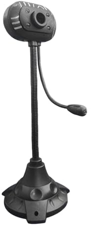 TEMOOUES Claritys - Webcam USB girevole con microfono integrato ad angolo regolabile a 360 gradi, per computer e laptop