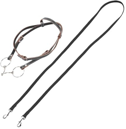 CHICIRIS Brida de Caballo de Piel de Vaca, Brida de Caballo de Piel de Vaca Premium, Tamaño Ajustable, Relleno Cómodo, Costura Duradera, Fácil de Limpiar, Adecuado para Uso Interno y (S)