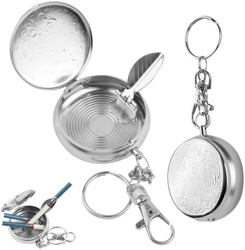 2 Stück Taschenaschenbecher, Edelstahl Reiseaschenbecher Geruchsdicht