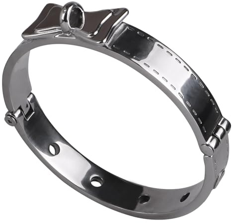 BDSM Edelstahl Halsband Neck Kragen SM Fesseln Halsbänder/Halsreif Bondage Metall Halsfessel mit Leine Ketten Sklave Flirting Tool Rollenspiel Sex Spielzeug für Männer Frauen(Halsband+Leine)