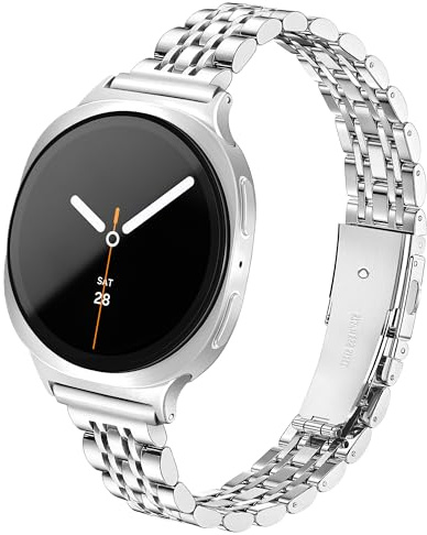 Ocaer Kompatibel mit Samsung Galaxy Watch 8/7/6/5/4 Armband 40mm 44mm, 8 Classic/6/4 Classic 42mm 43mm 46mm 47mm, 5 Pro 45mm, Elegant Metall Watch Armband, Edelstahl Band für Damen Frauen