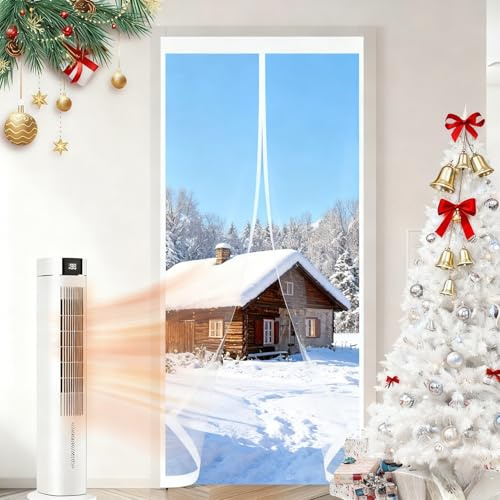 Rideau Thermique Isolant 116 x 275 cm Anti Froid et Chaleur Vent Isolation Phonique Imperméable Moustiquaire Fenêtre Magnétique pour Cuisine, Chambre à Coucher, A