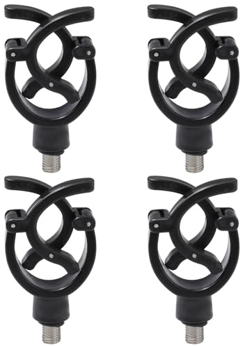 yun nong 4er-Pack Karpfen-Angelrutenhalter - 3/8 Zoll Gewinde & Magnetischer Halt - Passend für alle Rutenauflagen - Hochbelastbares ABS-Angelzubehör