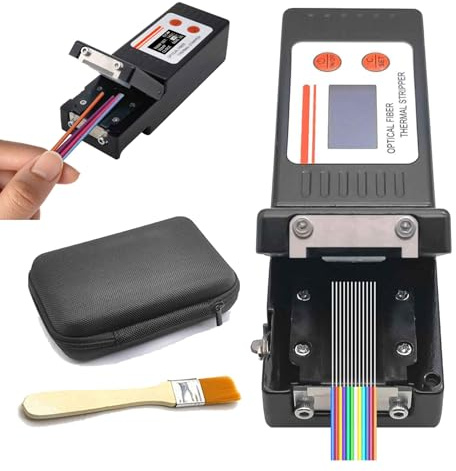 LICAEVEY Herramienta Peladora Térmica de Fibra óptica, Diseño Portátil Recargable con Pantalla LCD, Temperatura Ajustable de 50 a 180 ℃ para un Pelado Eficiente de Fibra de 48 Núcleos