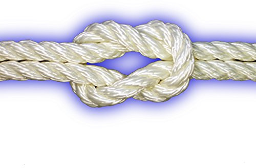 Handelsminister.com 10mm Polyester-Seil 3-schäftig gedreht 1560kg 10m weiß Festmacher Ankerleine PES Leine Reepschnur