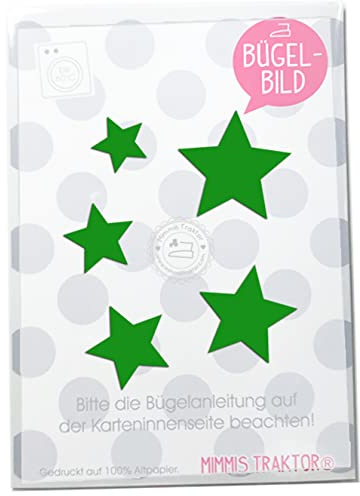 Bügelbild 5 Sterne 4 cm bis 2 cm Flockfolie kleine Aufbügler Applikationen Bügelsticker für Stoffe Textilien Kinder zum Aufbügeln Flicken, Farbe:grau