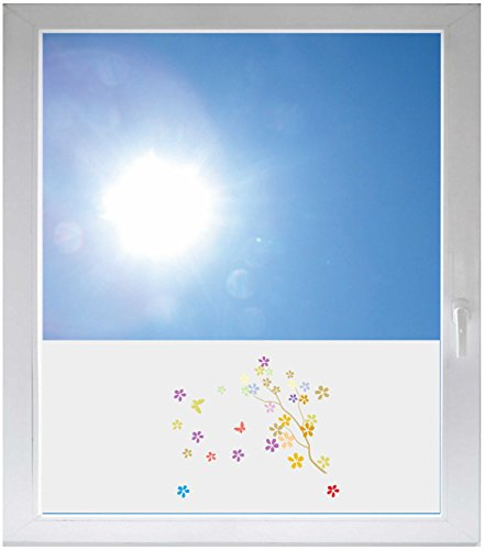 INDIGOS UG - Fensterfolie Blickdicht Wunder Blumen Landschaft Pflanzen - 800x500 mm - Sonnenschutzfolie Fenster - Sichtschutzfolie Fenster Bad, Küche, Fenster, Milchglasfolie