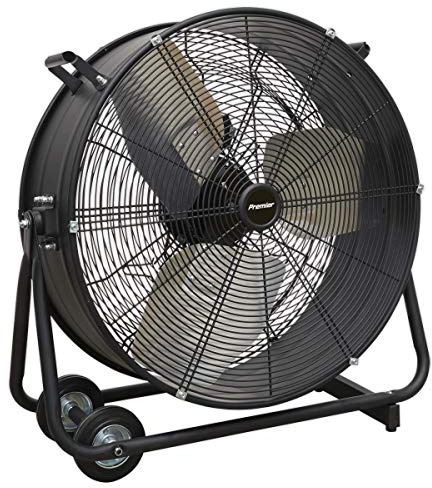 Sealey 230V-Premier 230 V Industrial High Velocity Drum Fan, Black, 24-Inch - HVD24P
