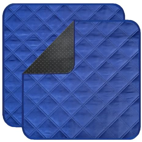 Almohadillas protectoras para silla de incontinencia, absorbentes, lavables, 2 unidades, antideslizantes, resistentes al agua, para incontinencia para niños mayores, 56 x 21 pulgadas, Azul oscuro