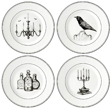 Lenox 891431 Vintage Halloween Lot de 4 assiettes à dessert Halloween