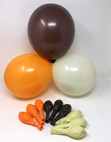 Ballonheld 50 Bio Luftballons 3 Farben vanille braun orange Qualitätsballons 27 cm Ø (Standardgröße B85)