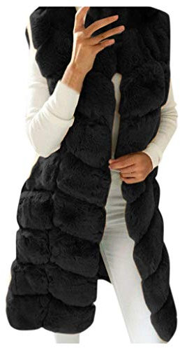 Kanpola Weste Kunstpelz Mantel Damen Lange Ärmellose Strickjacken Oversize,Winter Warme Fellweste Pelzweste Flauschig Pelzjacke Pelzmantel Outwear Oberteile