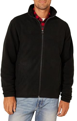 Amazon Essentials Veste Polaire à Fermeture éclair intégrale (Grandes Tailles Disponibles) Homme, Noir, XXL