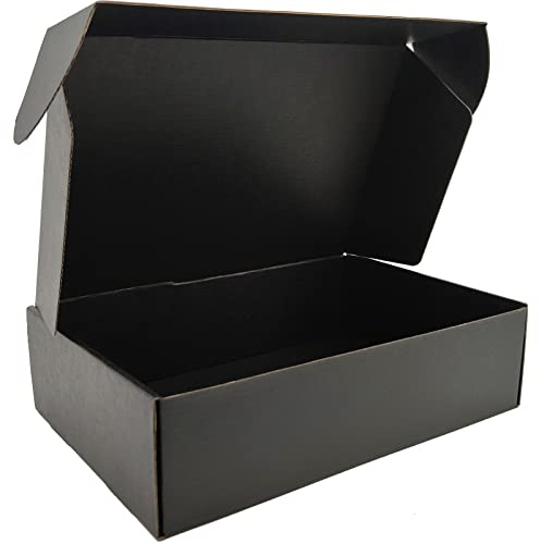 Lmuze Lot de 20 boîtes d'expédition noires en carton ondulé pour petites entreprises - 30,5 x 22,9 x 10,2 cm