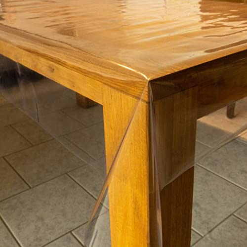 laro 0,30 mm Dicke Tischfolie Tischdecke Transparent Durchsichtig Abwaschbar Garten-Tischdecke Tischschutz-Folie PVC Plastik-Tischdecken Wasserabweisend Eckig Meterware |07|, Größe:90x130