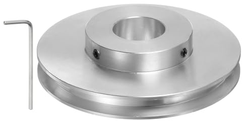 sourcing map Einzelrillen Riemenscheibe Keilriemenscheibe 20mm feste Bohrung 80mm Außendurchmesser Aluminiumlegierung mit Sechskantschlüssel für Bohrmaschine 6mm PU-Rundriemen