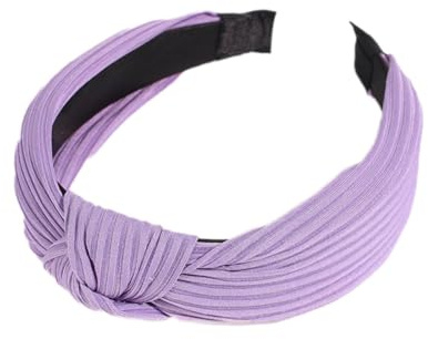 Whakano Fascia per capelli da donna, annodata, tinta unita, per donne, ragazze, colore viola chiaro