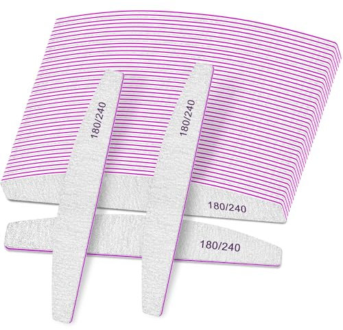 Lime per Unghie, 25 Pezzi Lime per Unghie 180/240, Lime Unghie Professional, Lima per Gel Unghie, Doppia Faccia per Uso Domestico e Salone