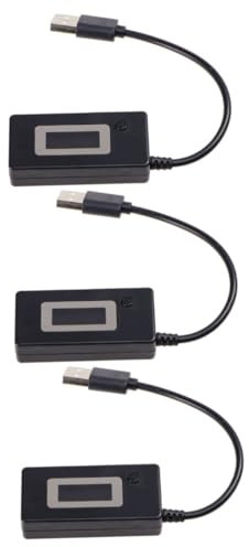 ULTECHNOVO 3pcs Lcd Screen Usb Voltage and Battery Capacity Tester Compact and Portable for Smartphones Power Banks Backlight