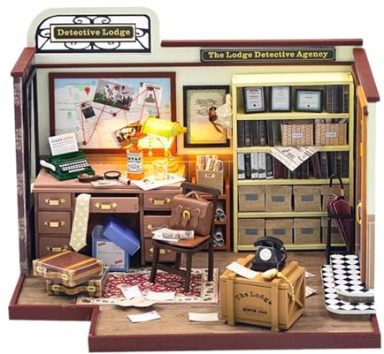 Milageto DIY-Miniatur-Puppenhaus-Bausätze mit staubdichter Abdeckung, handgefertigtes Holzhaus, Cottage-Puppenhaus, DIY-Miniatur für Kinder ab 8 Jahren