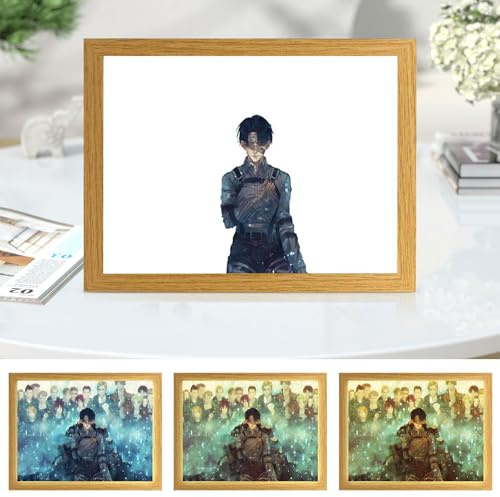 Bocguy LED Wandkunst Dekor, Atack On Tittan LED Desktop-Rahmen für Heimdekoration,Kreatives Schlafzimmer und Geschenk
