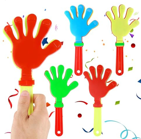 JYTDBCS 4 Pack Hand Clappers Large Hand Clappers Noisemakers Cheer Noise Makers Finger Noise Makers for Sporting Events Basketball Football Game Party Favors (Mixed Colors)