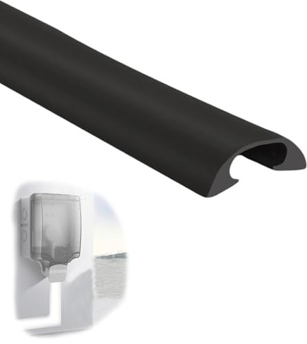 YLLSMGS Passacavi Pavimento da 3,3 Piedi Canalina Passacavi Esterno per Cavi in ​​PVC Resistente per Pavimento per Casa Ufficio(Black,33 * 20 * 9mm)