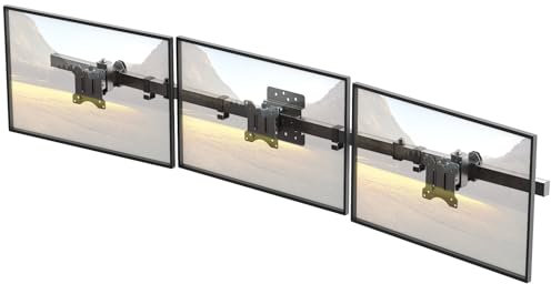 Monitor Wandhalterung 3 Monitore für 17-32 Zoll Bildschirme, Schwenkbare und neigbare,VESA 75x75/100x100mm, Max.7 kg pro Bildschirm, Schwarz