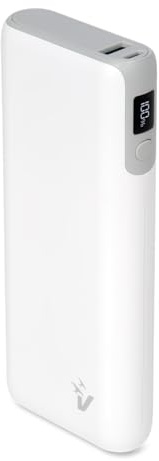 VulTech VPB-DL20WH Power Bank 20000mAh PD 65W, Caricatore Portatile Ultra Rapido con LCD, 2 Porte (USB-A + Type-C), Compatibile con MacBook, iPhone, Samsung, Dell, HP, iPad, Tablet