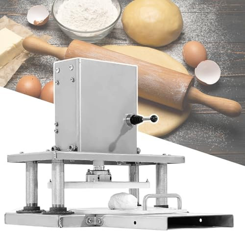 HCAUYNN Stainless Steel Pizza Dough Tortilla Press Machine,Commercial Dough Pressing Tool,Low Noise Run,For Make Pizza,Tortillas,Pastry,110V