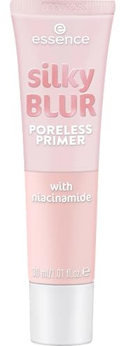Essence Cosmetics Silky Blur Poreless Primer, Rifinitura Dei Pori, Preparatorio, Risultato Istantaneo, Traslucida, 30 ml