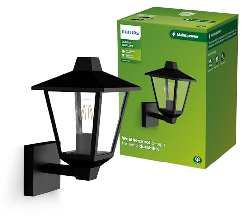 Philips Kinno Applique d’Extérieur, Max 25 W, Culot E27, Noir